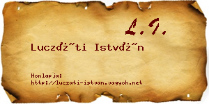 Luczáti István névjegykártya